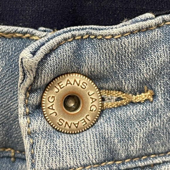 Jag Raw Hem Mid Rise Straight Leg Light Wash Jeans 6/28 - Picture 3 of 8